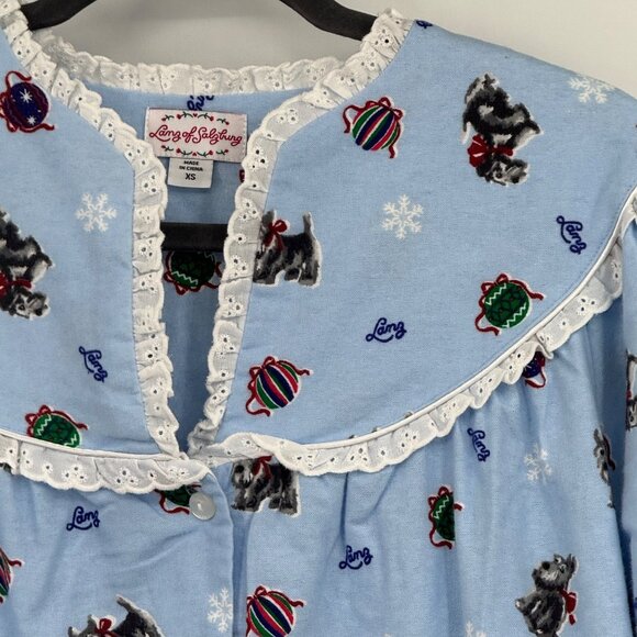 Lanz of Salzburg NWT Women  100% Cotton Flannel Nightgown w/ Scottie Dogs Print - Picture 2 of 15